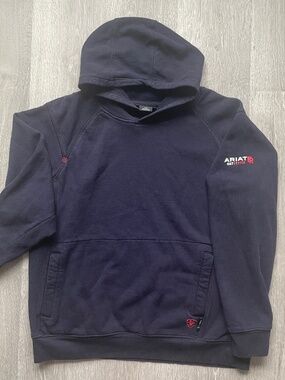 ARIAT FR Rev Pullover Hoodie in Navy Sz.L